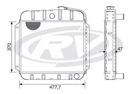 RADIADOR AGUA RURAL F75 4 CILINDROS EM COBRE