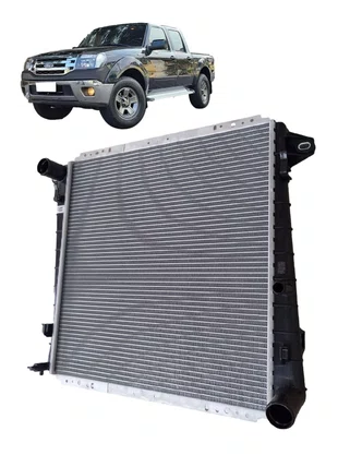Radiador Ranger Turbo Diesel 3.0 Eletronica 4x2 4x4 2006 ACIMA em aluminio colmeia brasada 40mm + defletor